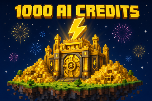 1000 AI Credits — voxel golden vault