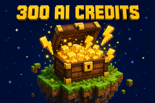 300 AI Credits — voxel treasure chest